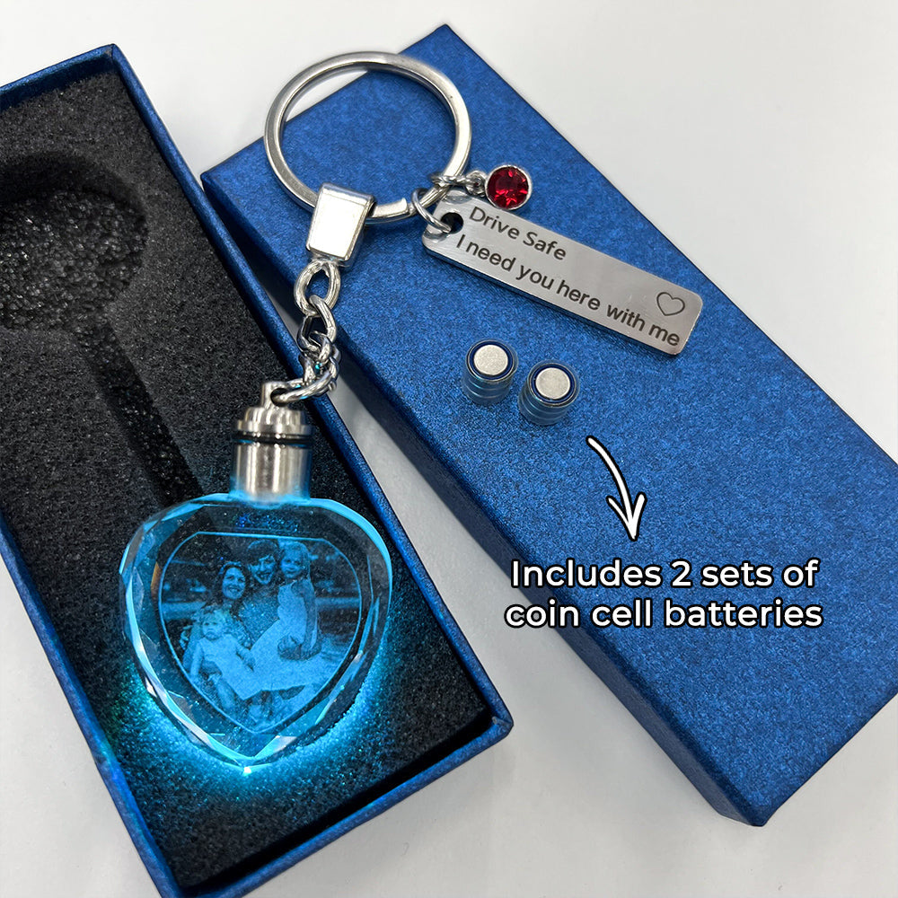 Personalized K9 Crystal Photo Key Chain Laser Engraved LED Light Keychain