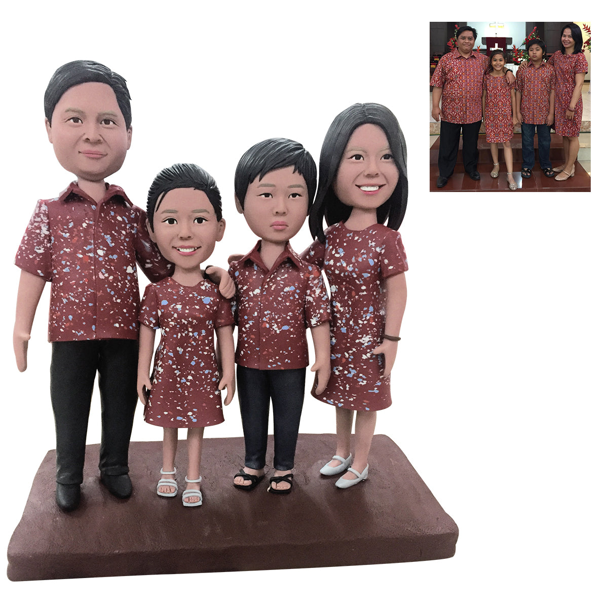 Fully Customizable 1-5 Person Custom Bobblehead With Engraved Text