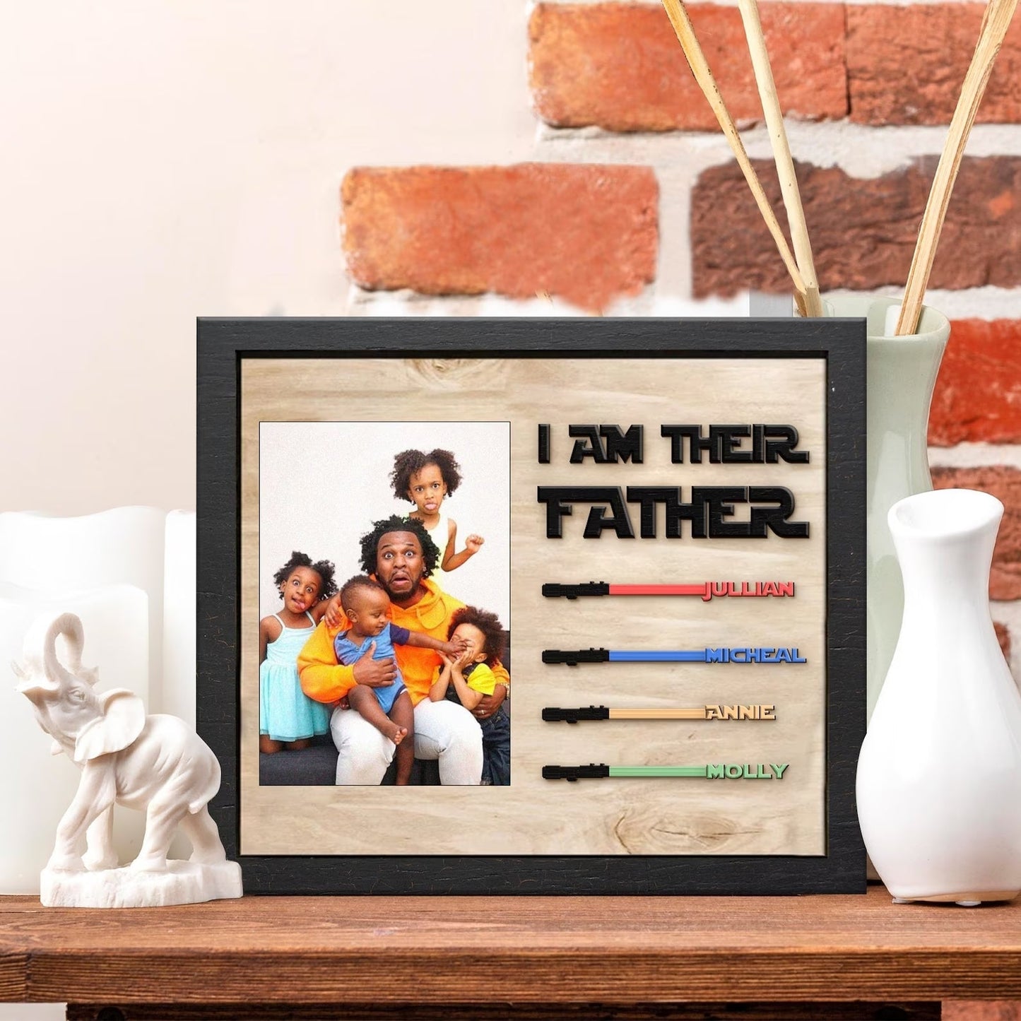 Personalized Photo Light Saber, I Am Their Father Engraved Sign