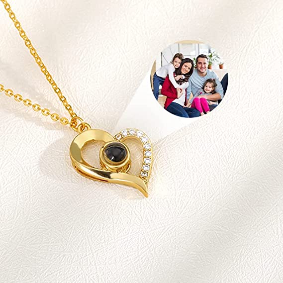 Personalized Photo Projection Heart Shape Necklace