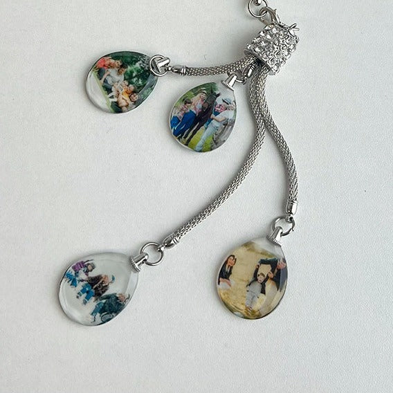 Arbre de vie de la Kabbale Pendentifs de rétroviseur avec breloque en cristal photo personnalisée