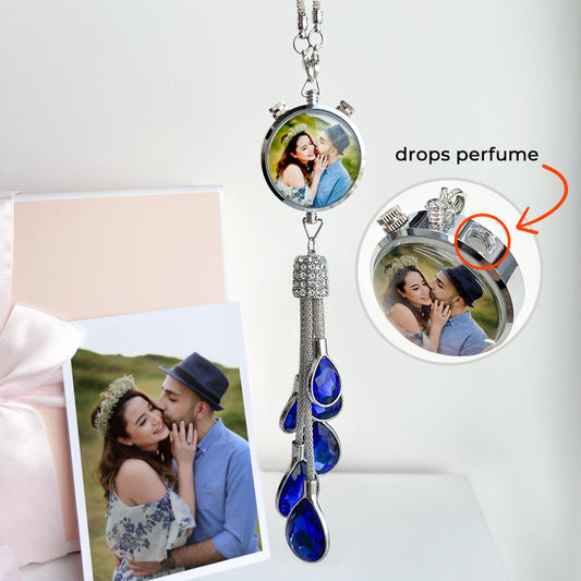Personalized Photo Car Aromatherapy Lucky Crystal Pendant