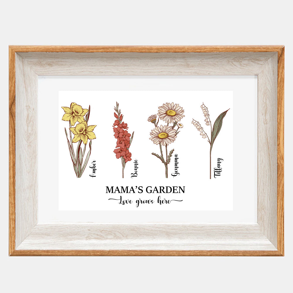 Mom's Garden is Her Children Customized Art Print Frame