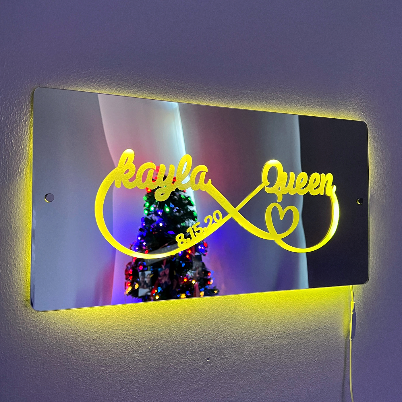 Personalized Name Infinity Sign Light Up Mirror