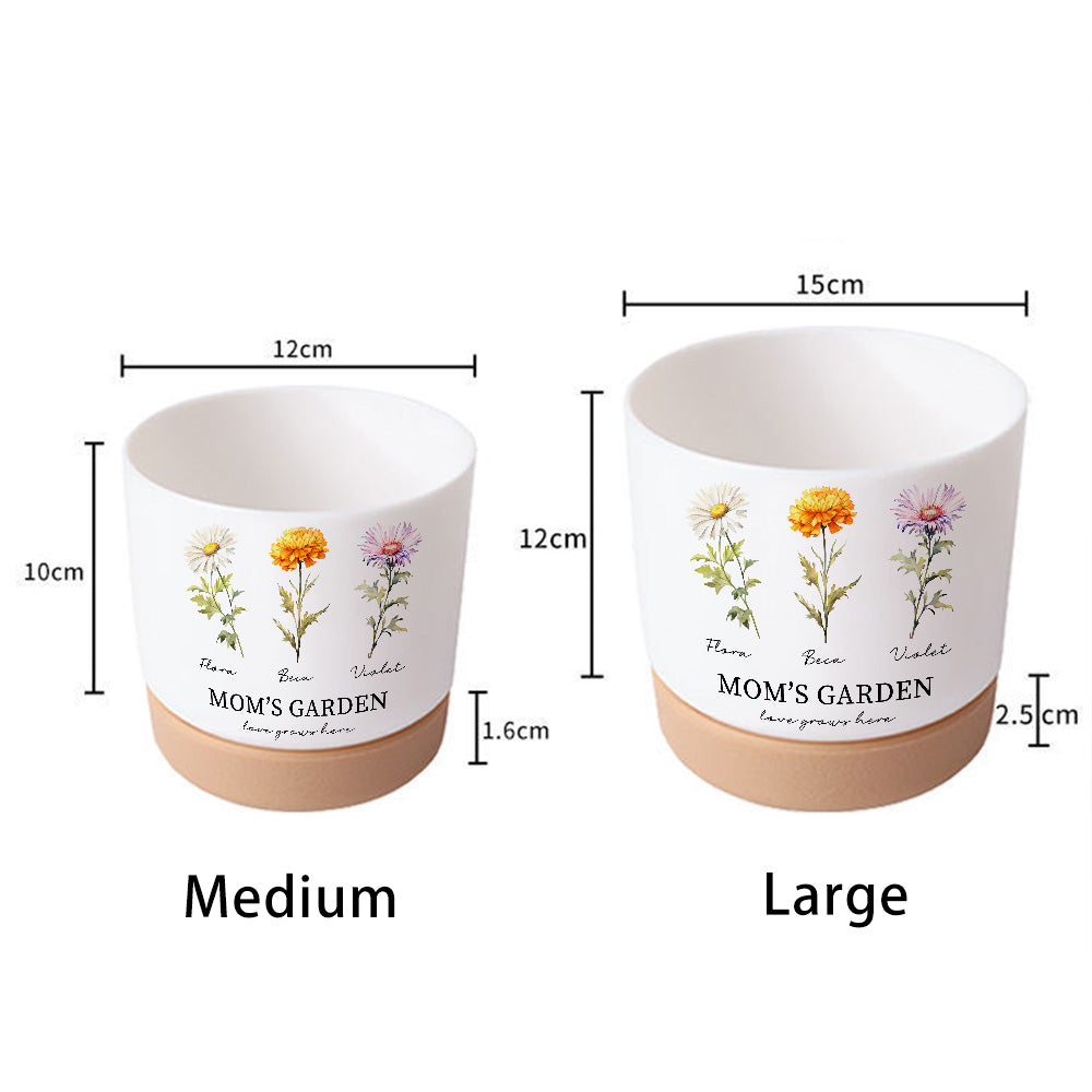 3D Print Customized Birth Flower Pot Mom's Garden is Her Children