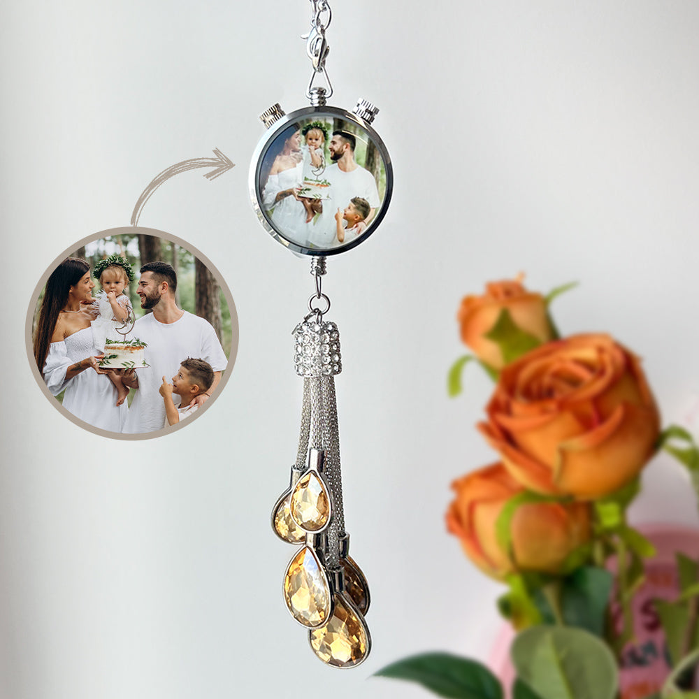 Personalized Photo Car Aromatherapy Lucky Crystal Pendant