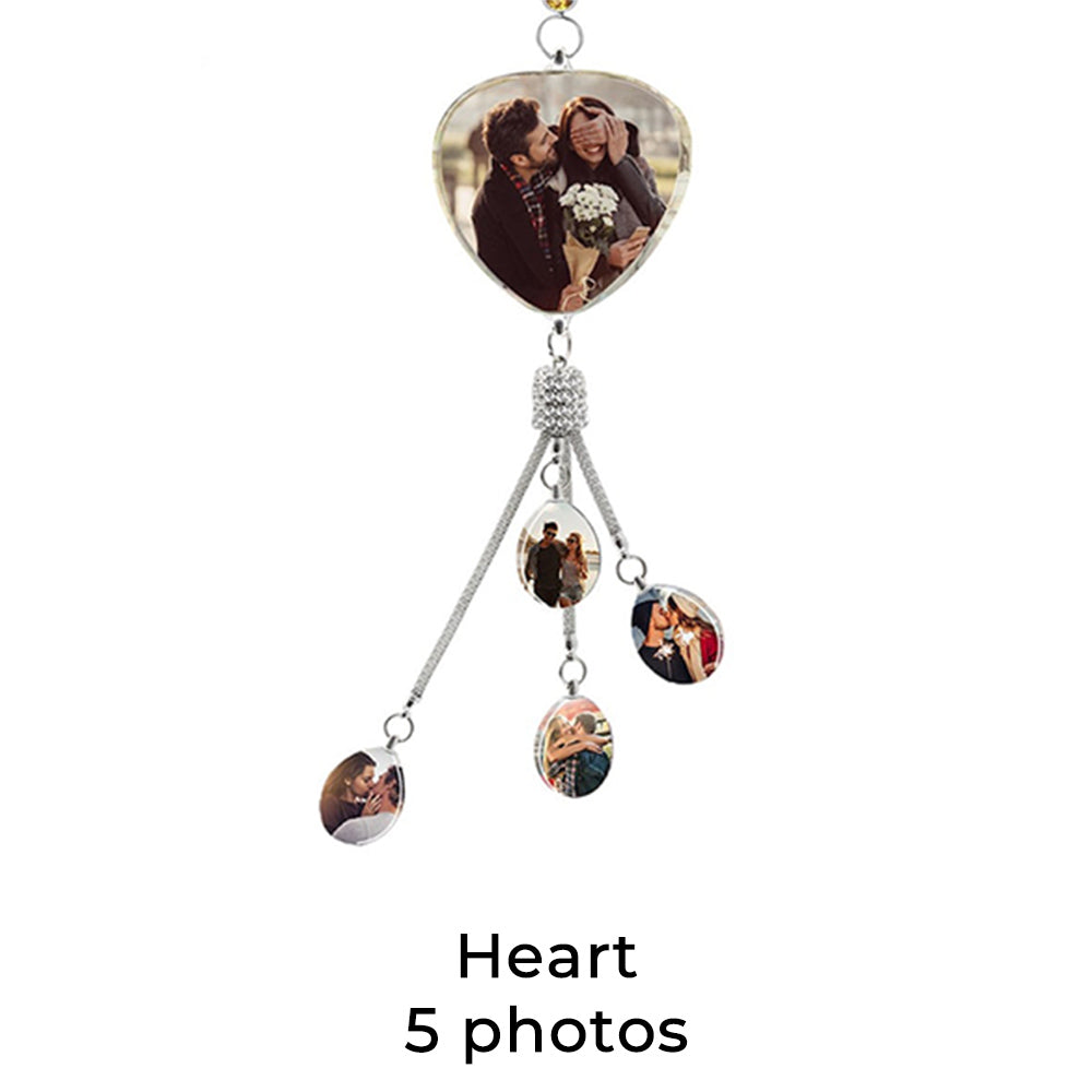 Personalized Photo Crystal Charm Rearview Mirror Pendants