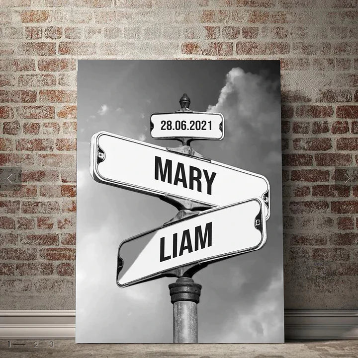 🎄50%OFF⭐️Personalized Canvas Vintage Street Sign for Couples