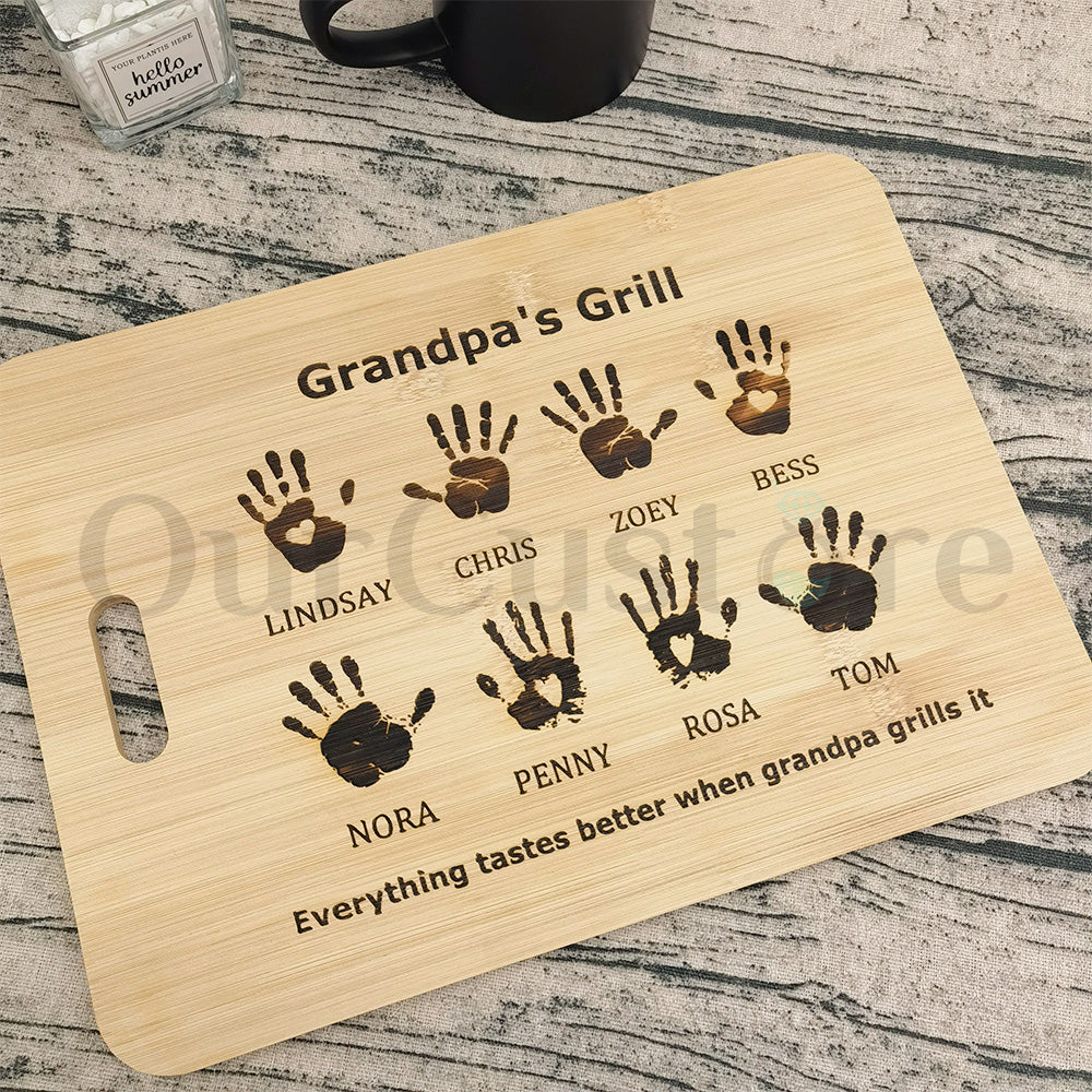 Personalized Best Dad Hands Down Cutting Board