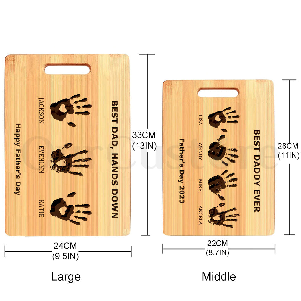 Personalized Best Dad Hands Down Cutting Board
