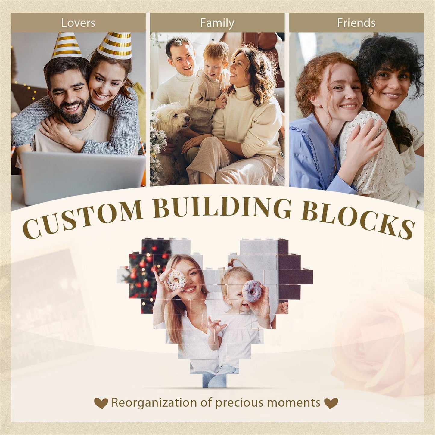 Personalized Building Brick Custom Photo Block