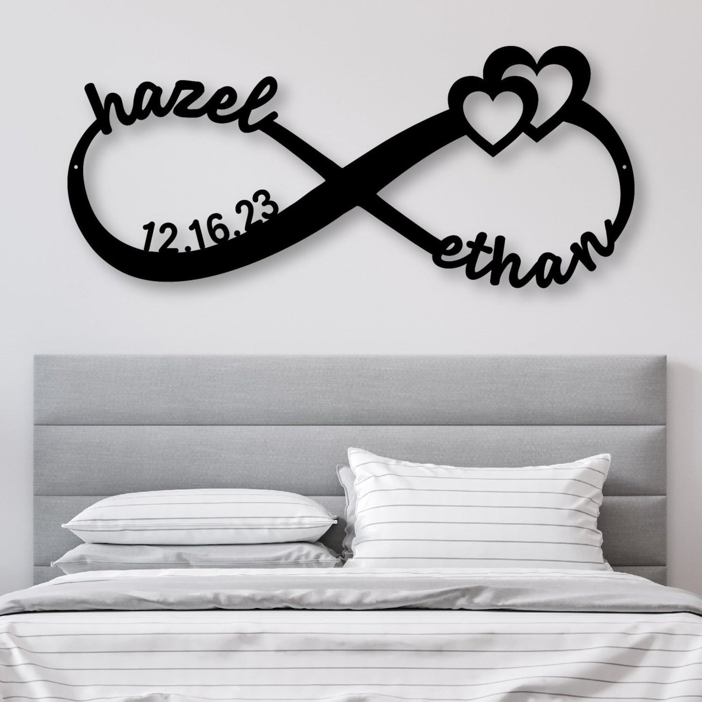 Infinity Couples Monogram Metal Sign