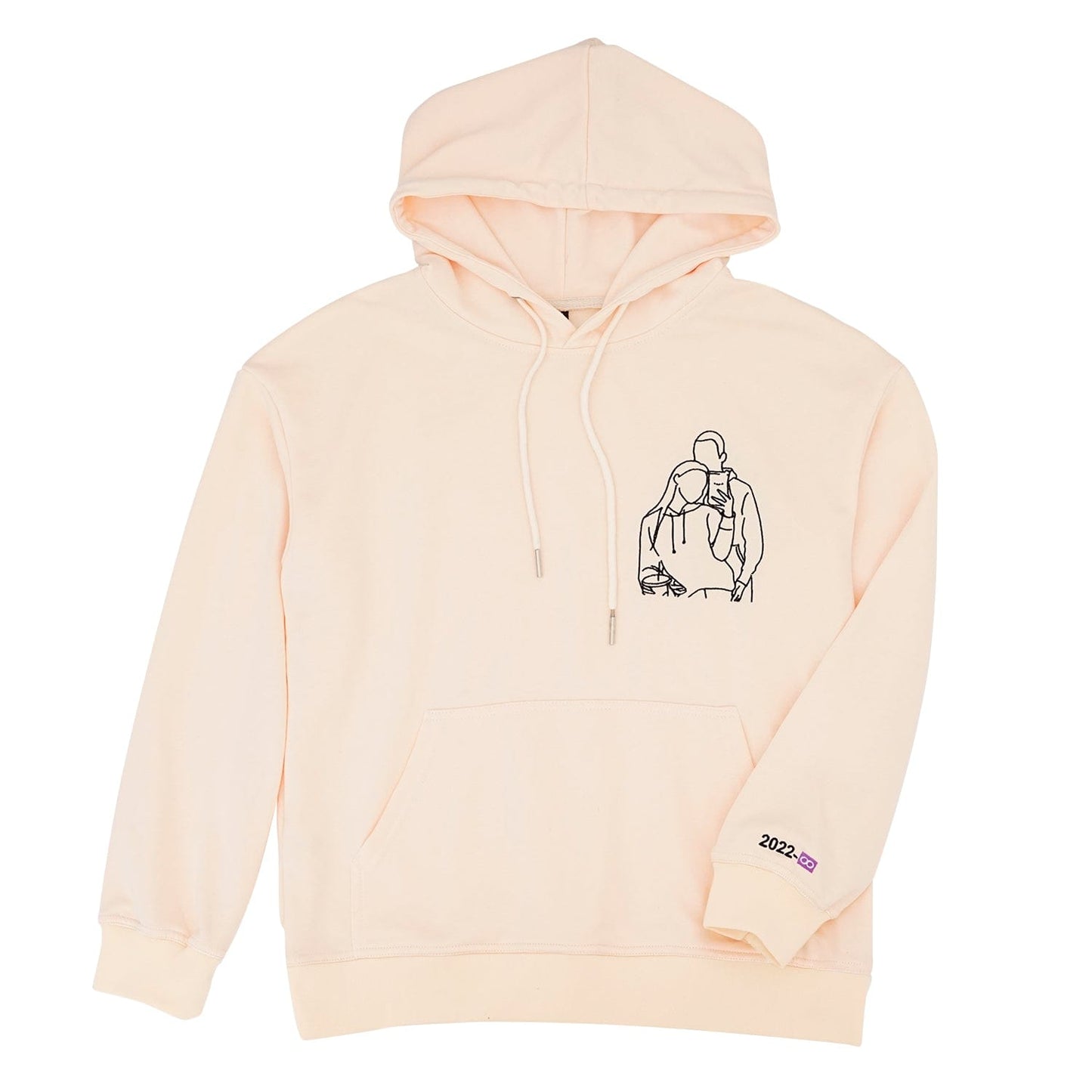 Custom Embroidered Line Drawing Hoodie