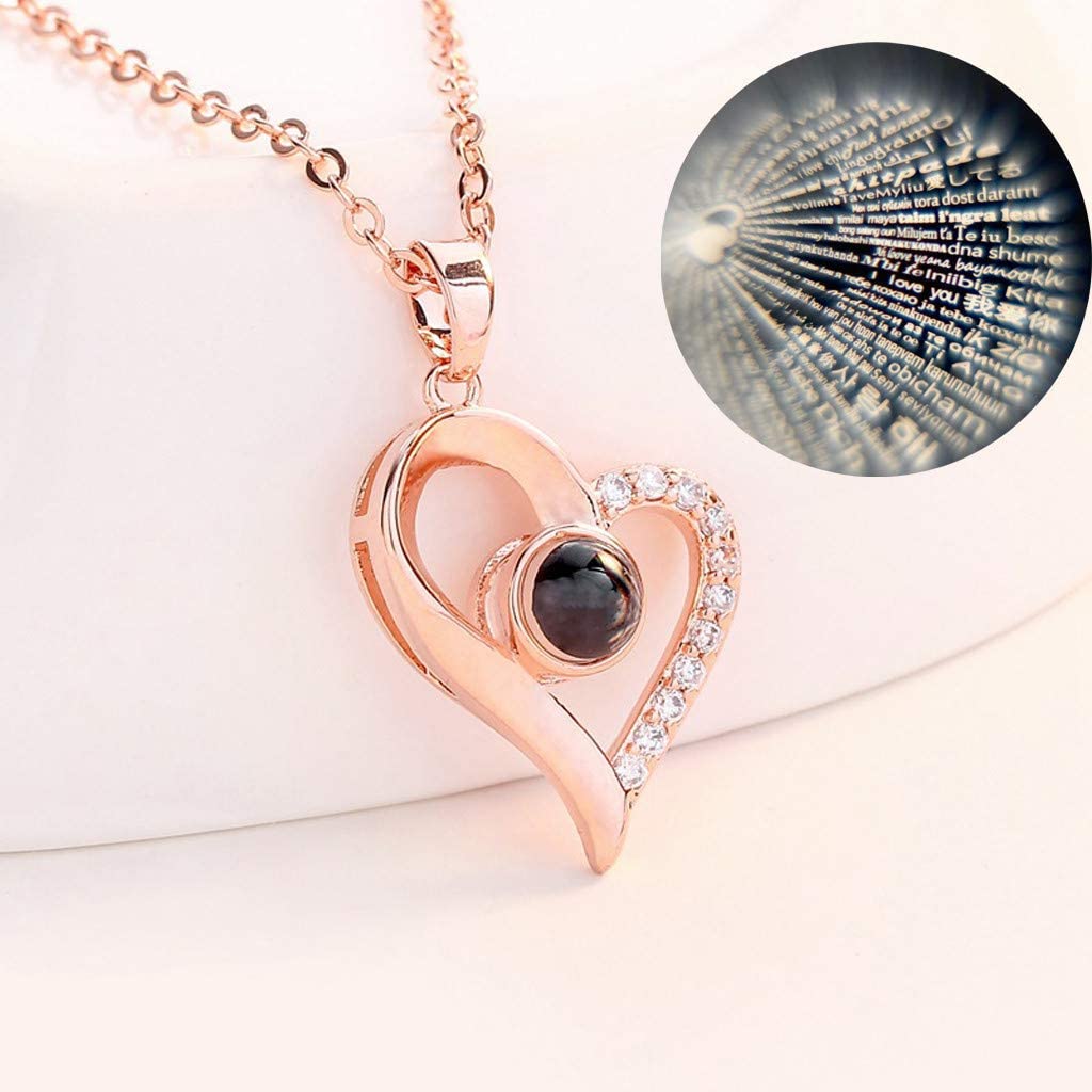 Personalized Photo Projection Heart Shape Necklace