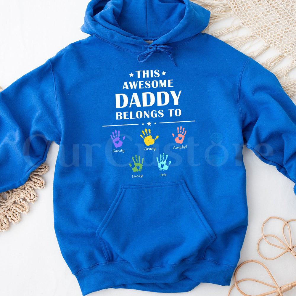 Personalized This Awesome Daddy Belongs to Hoodie/Crewneck/T-shirt