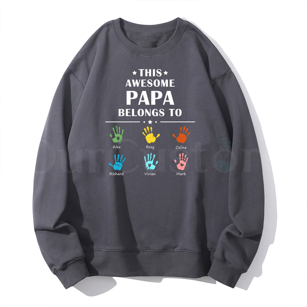 Personalized This Awesome Daddy Belongs to Hoodie/Crewneck/T-shirt