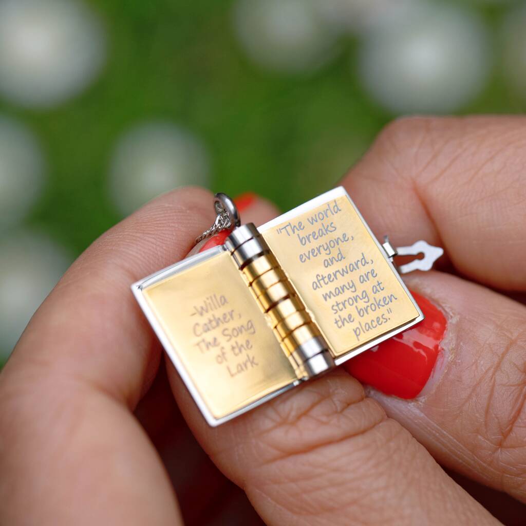 Book Necklace - Any Message Inside